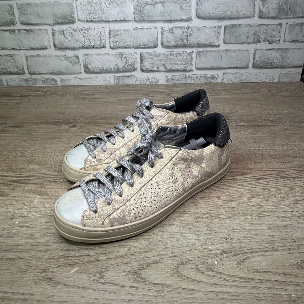 P448 John Snakeskin Glitter Low Top Sneakers 39